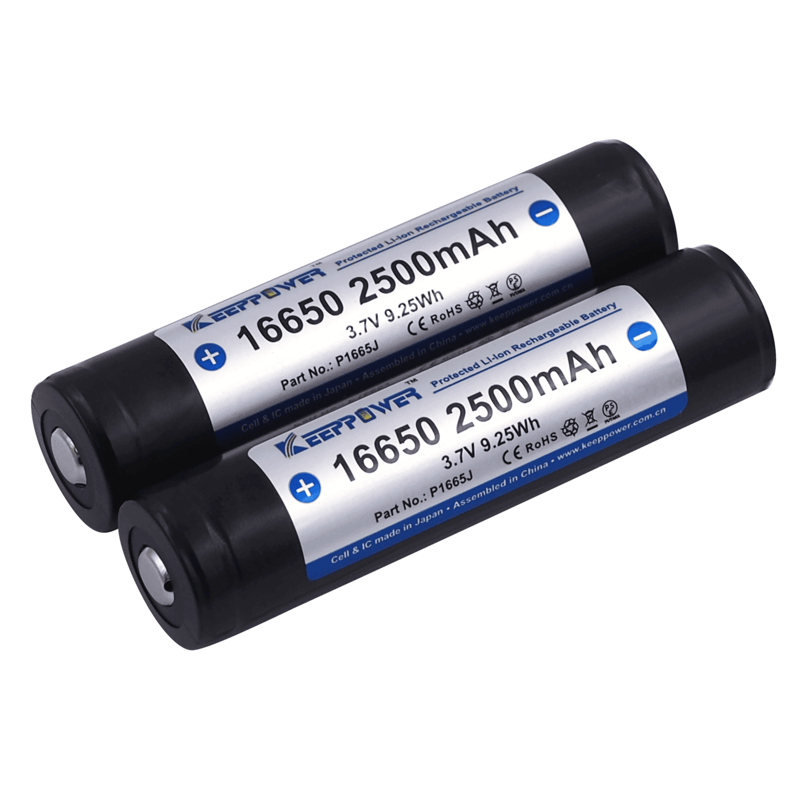 キープパワー 16650 2500mAh 保護リチウムイオンバッテリー P1665J